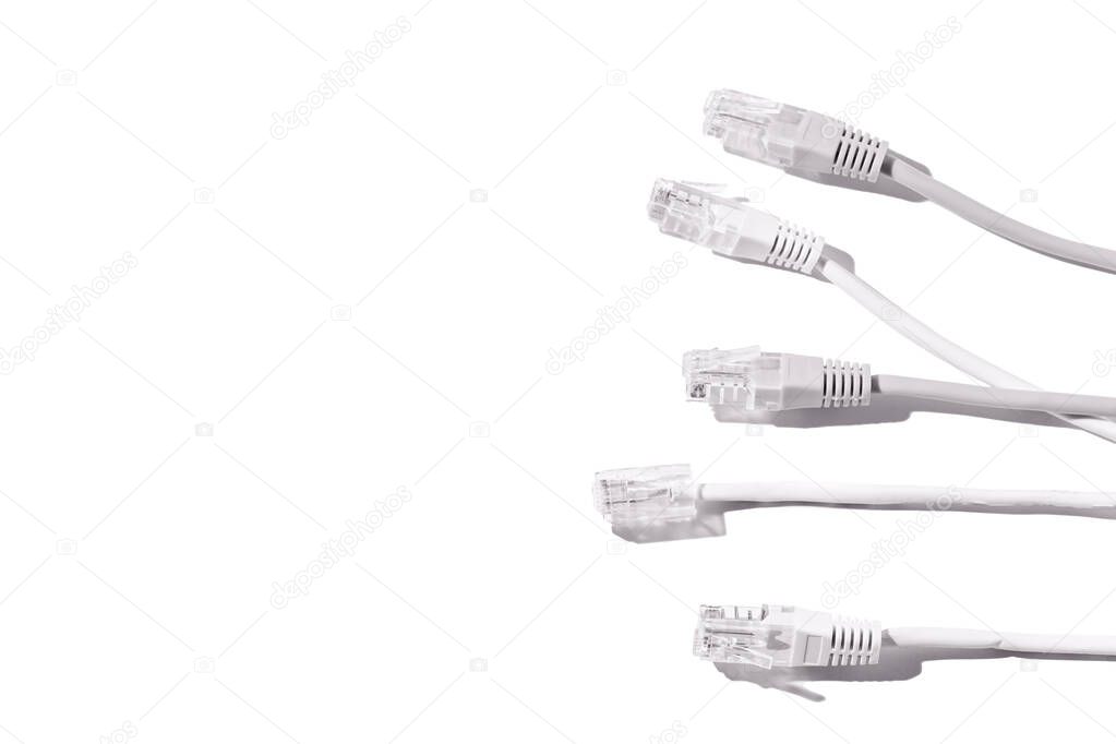Internet connector on a white background. Internet and telecommunications