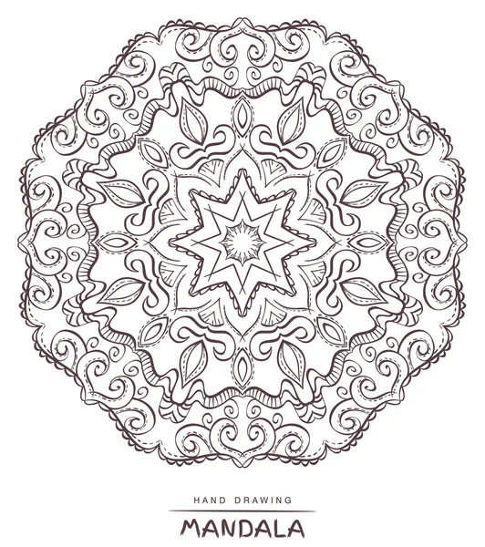 Mandala zum Färben. Vektor schöne Deko Mandala, ethnisches Dekor — Stockvektor