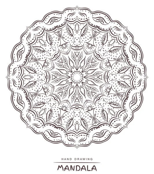 Mandala pro barvení. Vektorové krásný Deco Mandala, etnické dekor — Stockový vektor
