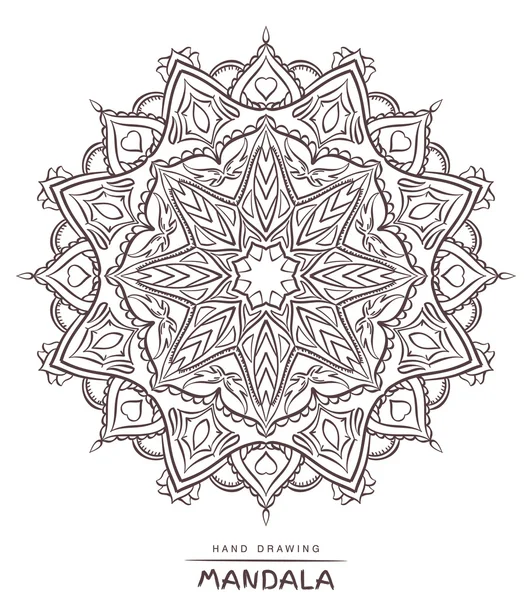 Vector mandala om in te kleuren met etnische decoratieve elementen. — Stockvector