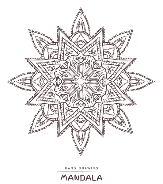 Mandala vectorial para colorear con elementos decorativos étnicos . — Archivo Imágenes Vectoriales