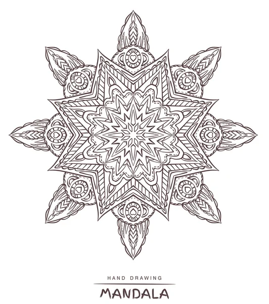 Mandala vectoriel pour colorier avec des éléments décoratifs ethniques . — Image vectorielle