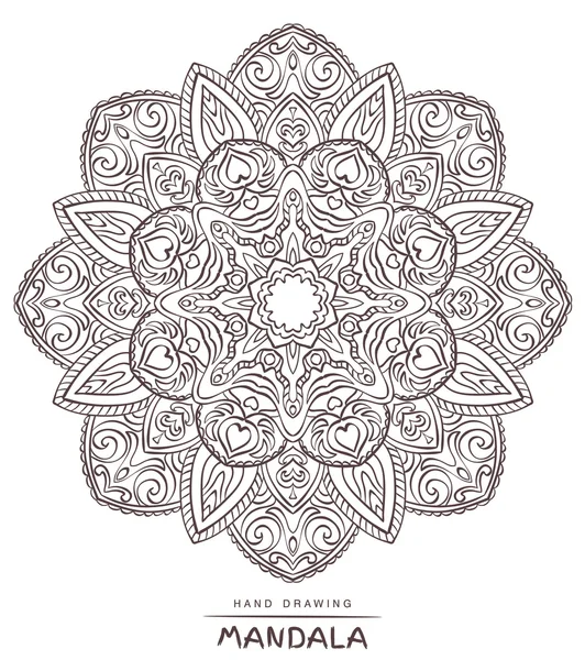 Mandala vectoriel pour colorier avec des éléments décoratifs ethniques . — Image vectorielle