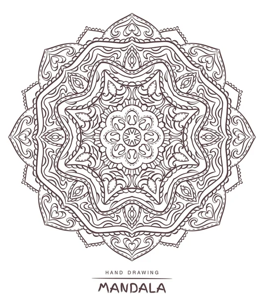 Mandala vectoriel pour colorier avec des éléments décoratifs ethniques . — Image vectorielle