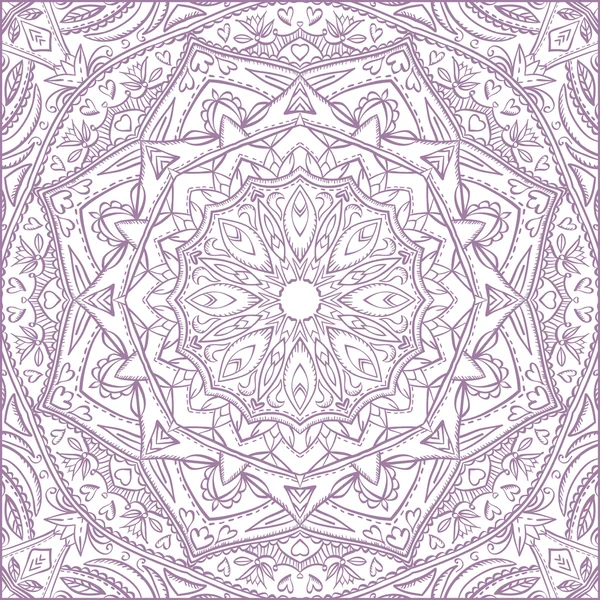 Vector mandala for coloring with floral decorative elements. Pat — Stock Vector