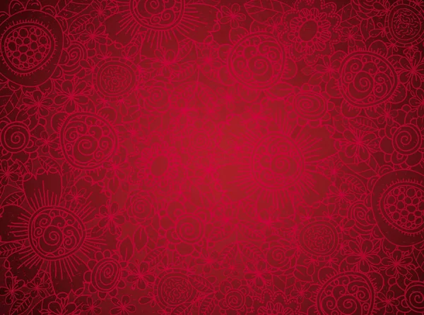 Fundo Vermelho Com Flores Primavera Design Feriados Dia Mulher Dia — Vetor de Stock