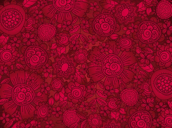 Fond Rouge Avec Fleurs Printemps Conception Vacances Jour Femme Saint — Image vectorielle