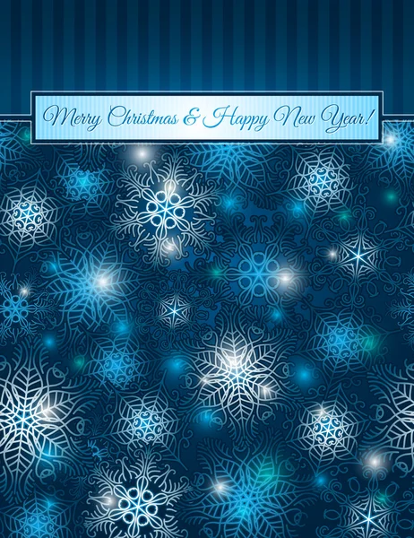 Christmas blue background with snowflakes, vector — Stock Vector
