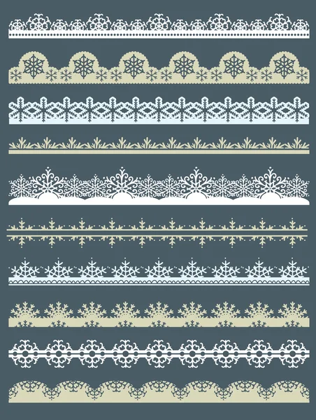 Set of Lace Paper  for christmas, vector — Stock Vector