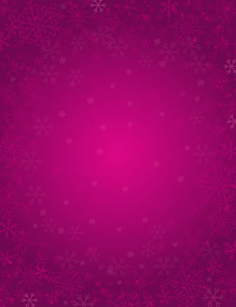 Purple achtergrond met frame van sneeuwvlokken, vector — Stockvector