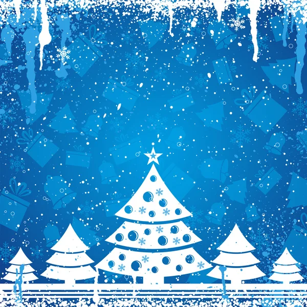 Blue christmas card, vector — Stock Vector