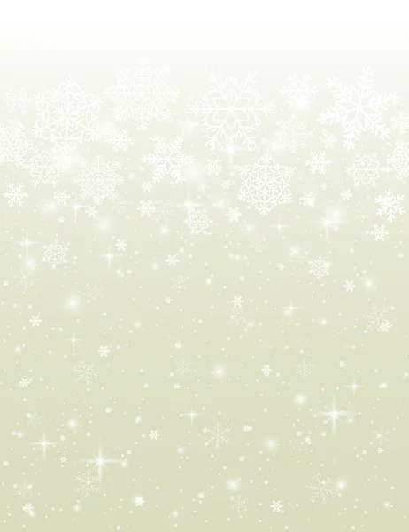 Beige achtergrond met sneeuwvlokken, vector — Stockvector