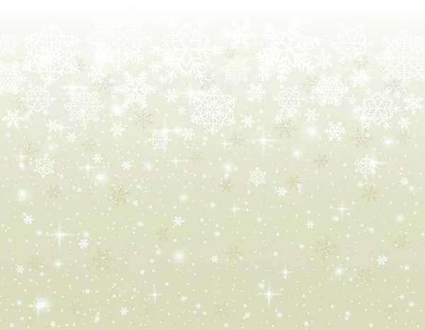 米色的背景与雪花，矢量 — 图库矢量图片