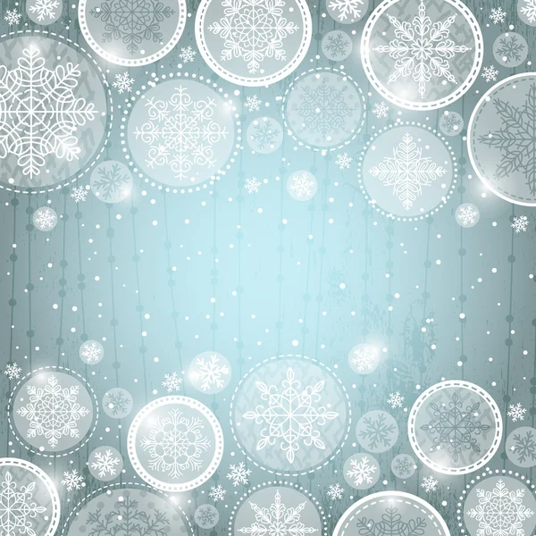 Γκρι φόντο Χριστούγεννα με νιφάδες χιονιού, διάνυσμα — Διανυσματικό Αρχείο