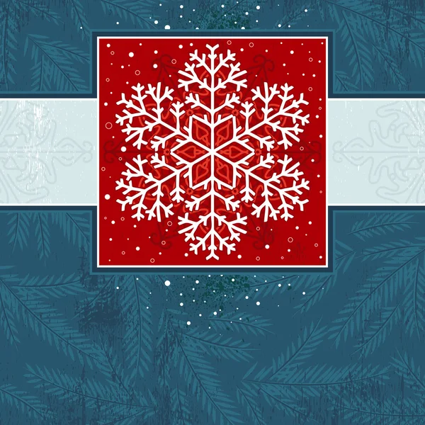 Christmas background with big snowflake, vector — Stock Vector