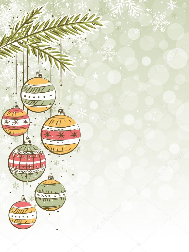 christmas background with christmas balls, vector