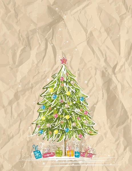 Christmas tree, vector — Stock Vector