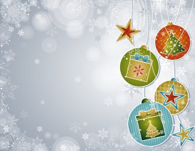 Noel arka plan, vektör çizim gümüş