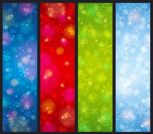 Bannières de Noël couleur luminosité, vecteur — Image vectorielle