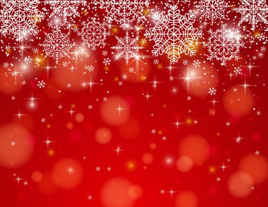 kırmızı arka plan ile kar taneleri, vektör