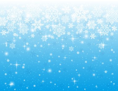 kar taneleri ile arka plan mavi, vektör