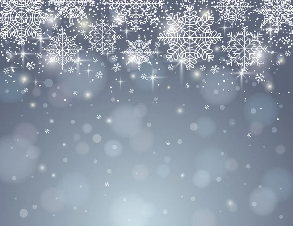 Grey background with snowflakes, vector — Stock Vector