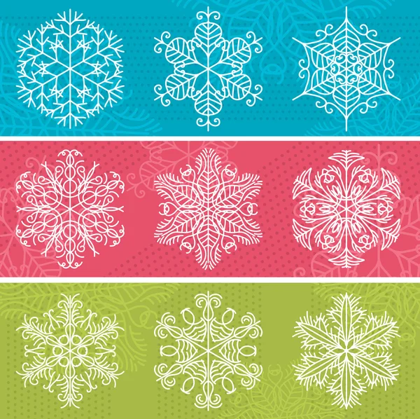 Fondo de Navidad con copos de nieve, vector — Vector de stock