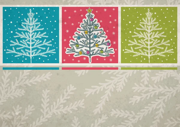 Kerstbomen op kleur kreukelzones achtergrond, vector — Stockvector