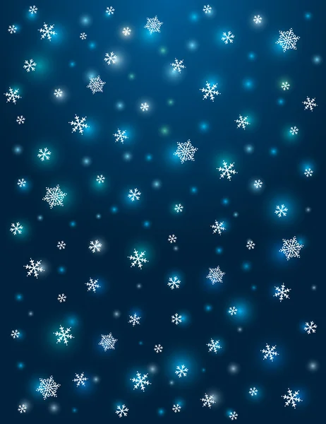 Blå bakgrund med snöflingor, vektor — Stock vektor