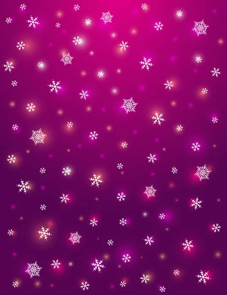 Rosa bakgrund med snöflingor, vektor — Stock vektor