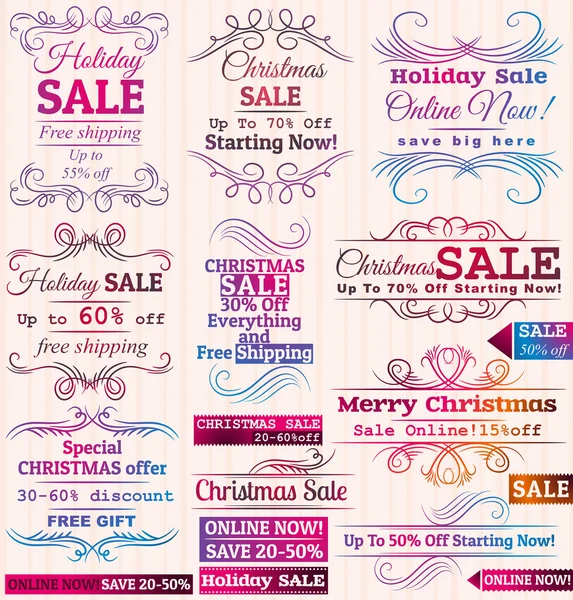 Set di etichette e banner per offerte speciali di vendita — Vettoriale Stock