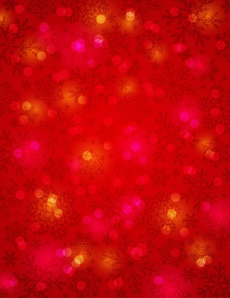 Fondo rojo con copos de nieve, vector — Archivo Imágenes Vectoriales