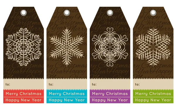 Vintage christmas labels with sale offer, vector — Stock Vector