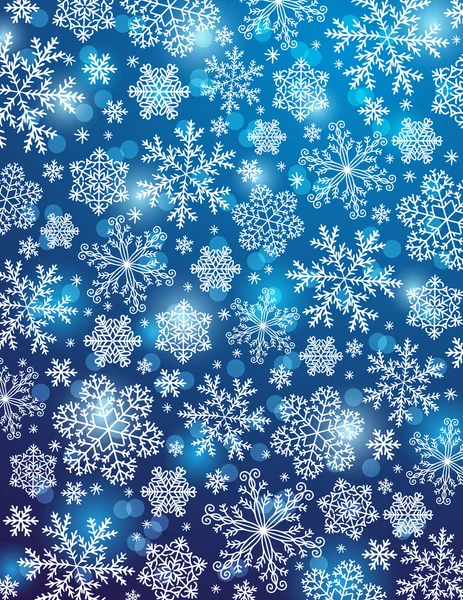 Fondo azul con copos de nieve, vector — Archivo Imágenes Vectoriales