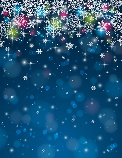 Blue background with snowflakes, vector illustration — Stock Vector