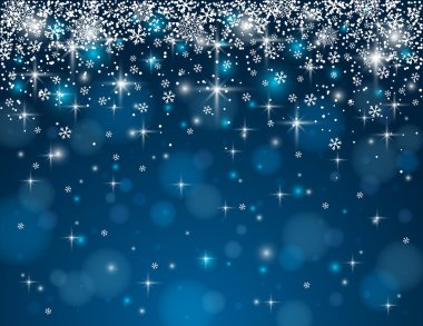 blue background with snowflakes, vector clipart