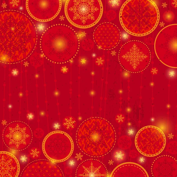 Red christmas background with snowflakes and offer for sale,  ve — Stock Vector