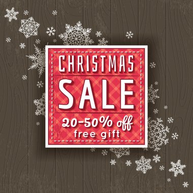 vektör Noel arka plan ve satış teklifi, etiketle 