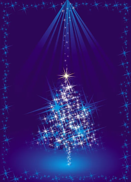 Blue christmas tree, vector — Stock Vector