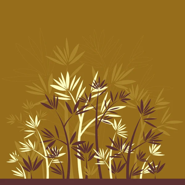 Background with many bamboo on brown background — Stock Vector