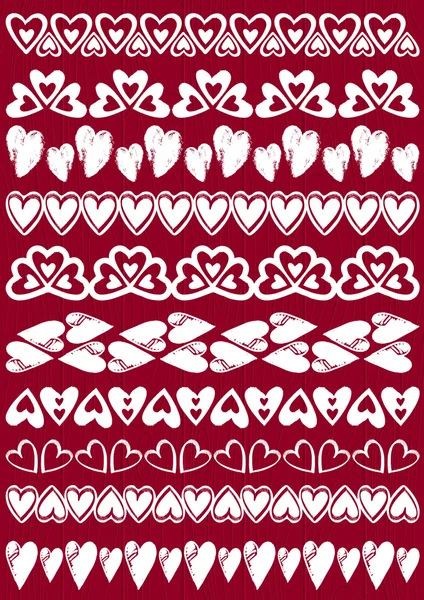 Conjunto de papel de encaje con corazón, vector — Archivo Imágenes Vectoriales