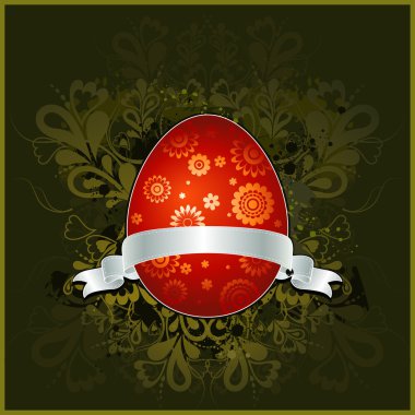 Paskalya yumurta yeşil arka plan üzerinde