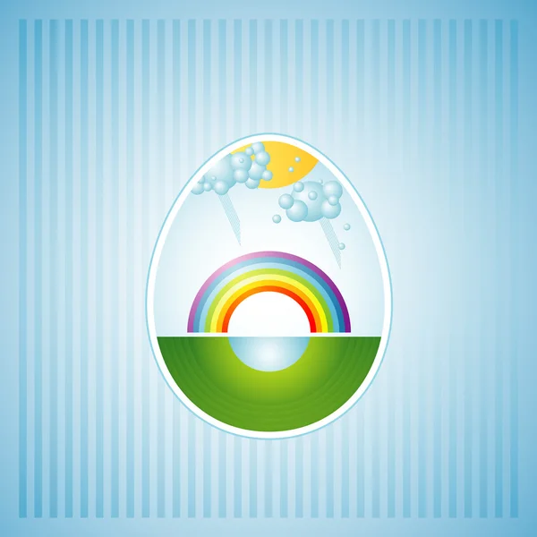Un uovo di Pasqua su sfondo blu — Vettoriale Stock