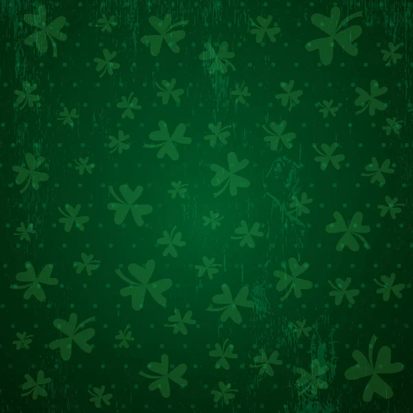 Grüner Hintergrund für Patricks Day mit Shamrocks, Vektor — Stockvektor