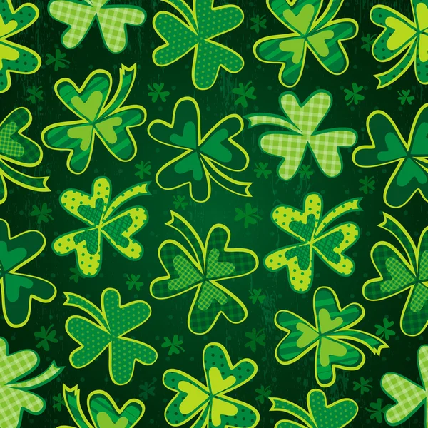 Grüner Hintergrund für Patricks Day mit Klee — Stockvektor