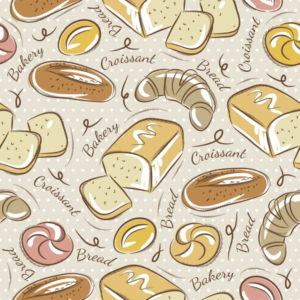 Seamless Patterns with breads — Stock Vector