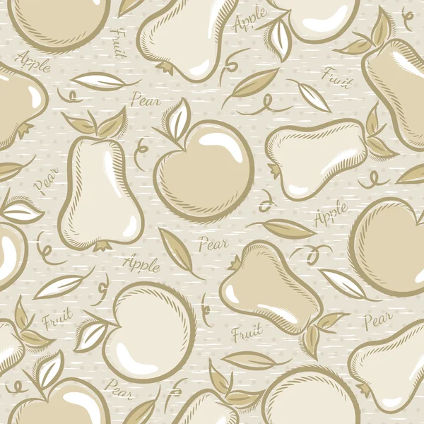 Seamless Patterns with apples and pears — 图库矢量图片
