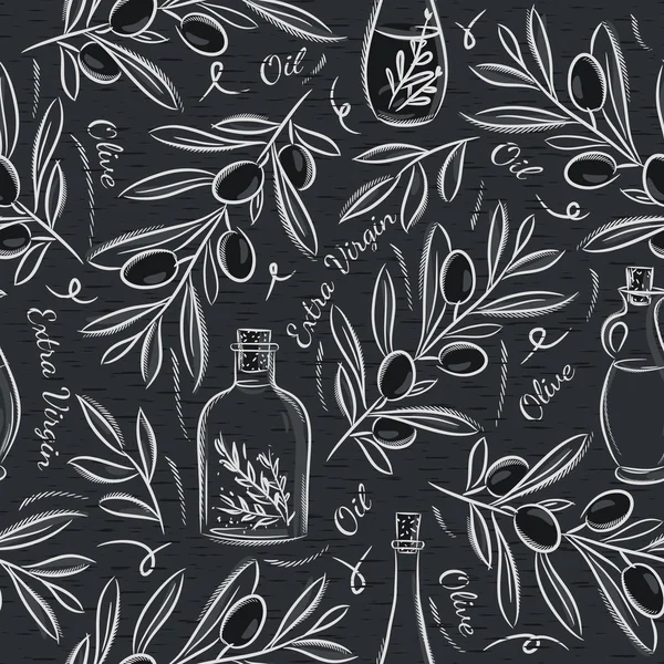 Black blackboard with olive — 图库矢量图片