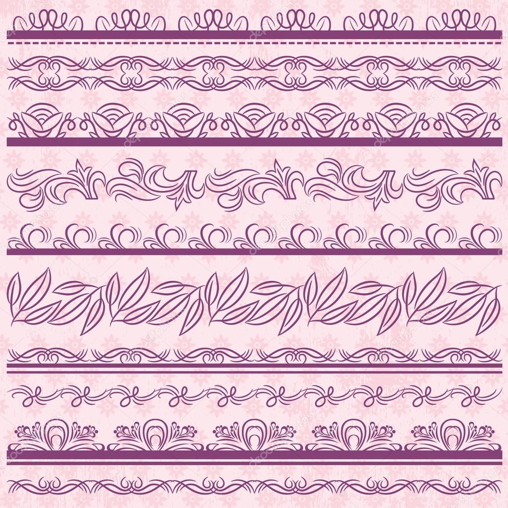 Set of Lace Paper with flower over pink background