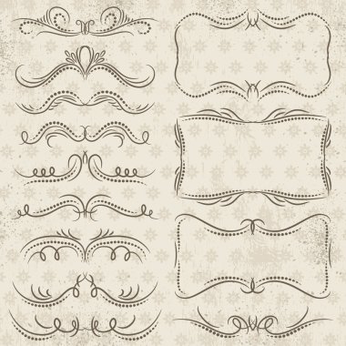 Kaligrafi dekoratif kenarlıklar, vect süs kuralları, bölücüler